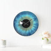 Grande Horloge Ronde Blue Eye Iris Eyeball Large Custom Round Clock (Maison)