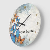 Grande Horloge Ronde Blue floral (Angle)