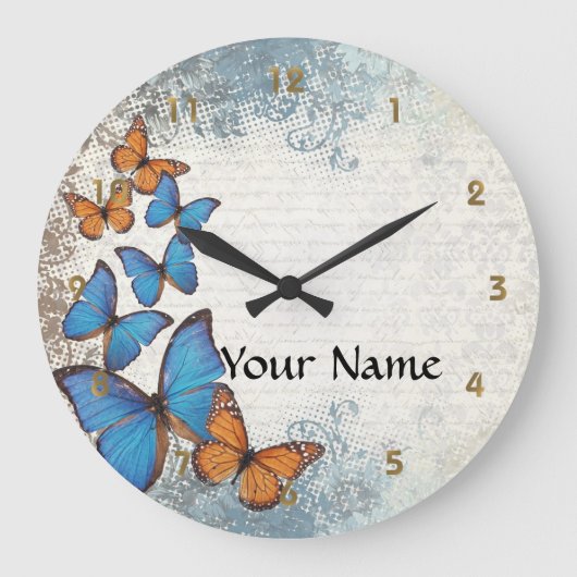 Grande Horloge Ronde Blue floral (Recto)