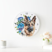 Grande Horloge Ronde Blue Floral Bouquet (Maison)