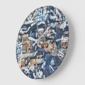 Grande Horloge Ronde Blue Jeans Mur Art Dream (Angle)