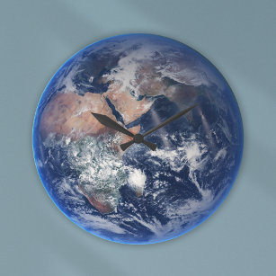 Grande Horloge Ronde Blue Marble Earth, 2014 Satellite Photograph