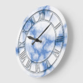 Grande Horloge Ronde Blue Marble Prince Wall Clock (Angle)