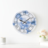 Grande Horloge Ronde Blue Marble Prince Wall Clock (Maison)