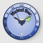 Grande Horloge Ronde Blue Mocktail Hour Bar Clock (Recto)