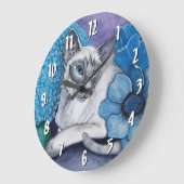 Grande Horloge Ronde Blue Point Siamese Chat (Angle)