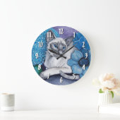 Grande Horloge Ronde Blue Point Siamese Chat (Maison)