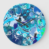 Blue Sea bulles Art Abstrait