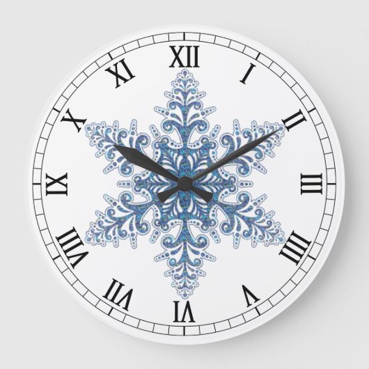 Grande Horloge Ronde Blue Snowflake Round Roman (Recto)