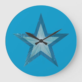 Grande Horloge Ronde Blue Star clock round blue
