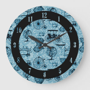 Grande Horloge Ronde Blue Steampunk