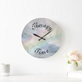 Grande Horloge Ronde Blue Therapy Time Rainbow Mandala (Maison)