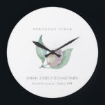 GRANDE HORLOGE RONDE BLUE WATERCOLOUR OLIVE SAVE THE DATE WEDDING VENIN<br><div class="desc">Si vous avez besoin d'une personnalisation ou d'autres éléments correspondants,  n'hésitez pas à me contacter à l'adresse yellowfebstudio@gmail.com</div>
