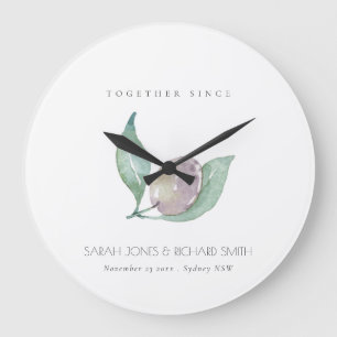 GRANDE HORLOGE RONDE BLUE WATERCOLOUR OLIVE SAVE THE DATE WEDDING VENIN