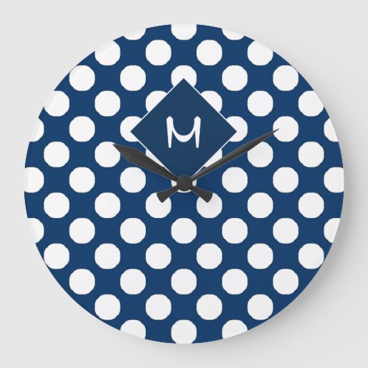 Grande Horloge Ronde Blue White Polka Dot (Recto)
