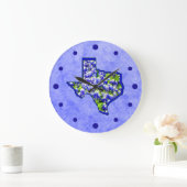 GRANDE HORLOGE RONDE BLUEBONNETS DE TEXAS (Maison)