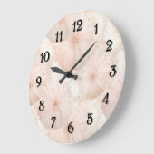 Grande Horloge Ronde Blush Pink Umbrellas Stripes (Angle)