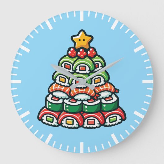 Grande Horloge Ronde Boba Christmas Tree - Funky Bubble Tea Holiday (Recto)