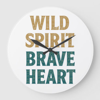 Grande Horloge Ronde Boho Adventure Wild Spirit Brave Heart