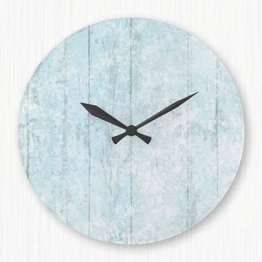 Grande Horloge Ronde Boho Beach Wood Coastal Blue Modern