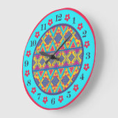 Grande Horloge Ronde Boho Island Tribal (Angle)