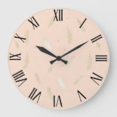 Grande Horloge Ronde Boho Moderne Plumes Collection Luxe (Recto)