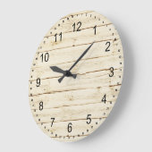 Grande Horloge Ronde Bois blanc (Angle)