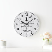 Grande Horloge Ronde Bois blanc rustique 1er anniversaire Mariage perso (Maison)