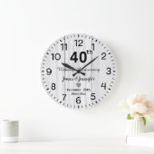 Grande Horloge Ronde Bois Blanc Rustique 40e Anniversaire de Mariage Pe (Maison)