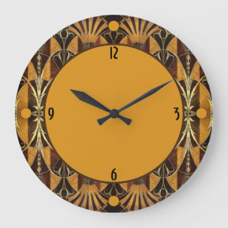 Grande Horloge Ronde Bois Burl Art Déco