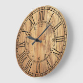 Grande Horloge Ronde Bois classique (Angle)