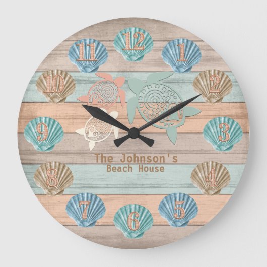 Grande Horloge Ronde Bois de Beach Nautical (Recto)