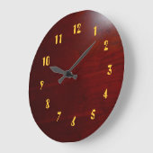Grande Horloge Ronde Bois de cerise (Angle)