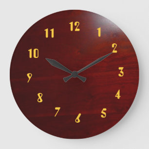 Grande Horloge Ronde Bois de cerise