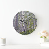 Grande Horloge Ronde Bois de l'arbre d'Aspen (Maison)