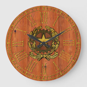 Grande Horloge Ronde Bois de pin italien de République