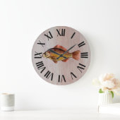 Grande Horloge Ronde Bois de poisson rustique (Maison)