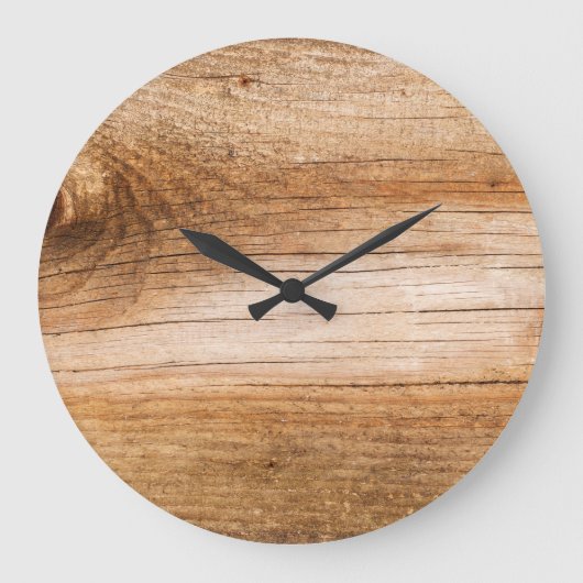 Grande Horloge Ronde Bois de sapin naturel : surface texturée (Recto)