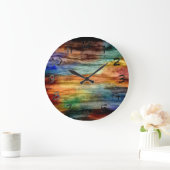 Grande Horloge Ronde Bois de vintage (Maison)