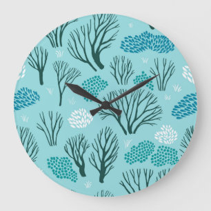 Grande Horloge Ronde Bois d'hiver : Vintage sans fil