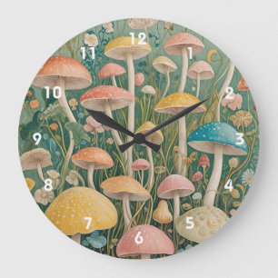 Grande Horloge Ronde Bois enchanté