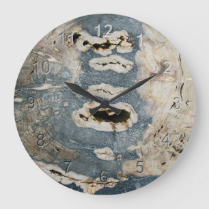 Grande Horloge Ronde Bois fossile