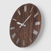 Grande Horloge Ronde bois rustique (Angle)