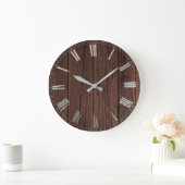 Grande Horloge Ronde bois rustique (Maison)