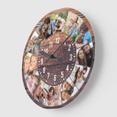 Grande Horloge Ronde Bois rustique 12 Collage photo (Angle)