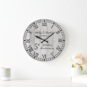 Grande Horloge Ronde Bois rustique 5e anniversaire Mariage (Maison)