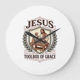 Grande Horloge Ronde Boîte à outils de grâce de Jésus Boîte à outils de