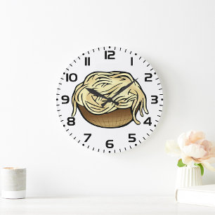 Grande Horloge Ronde Bol de spaghetti Alimentation de nouilles de pâtes