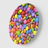 Grande Horloge Ronde Bonbons colorés (Angle)