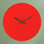 Grande Horloge Ronde Bonbons Pomme rouge couleur solide<br><div class="desc">Bonbons Pomme rouge couleur solide</div>